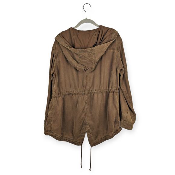 Aritzia Wilfred Free Brown Lightweight Lyocell Hooded Utility Jacket‎ Sz Small - Picture 7 of 10